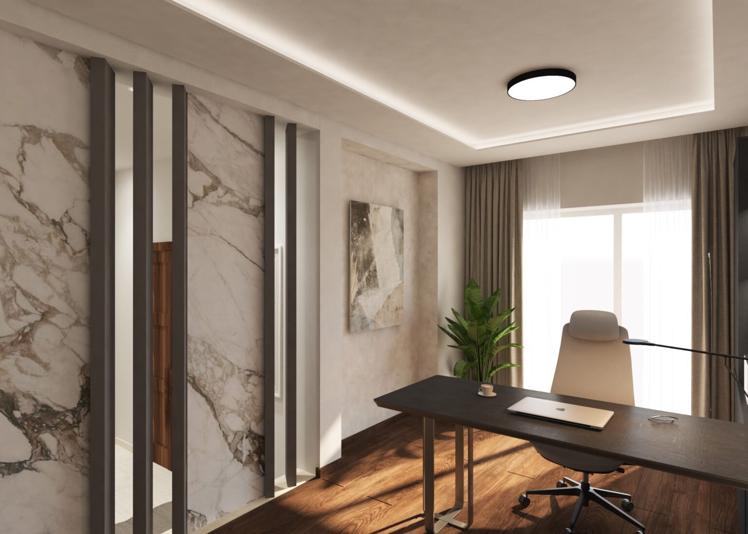 Hall & master bedroom